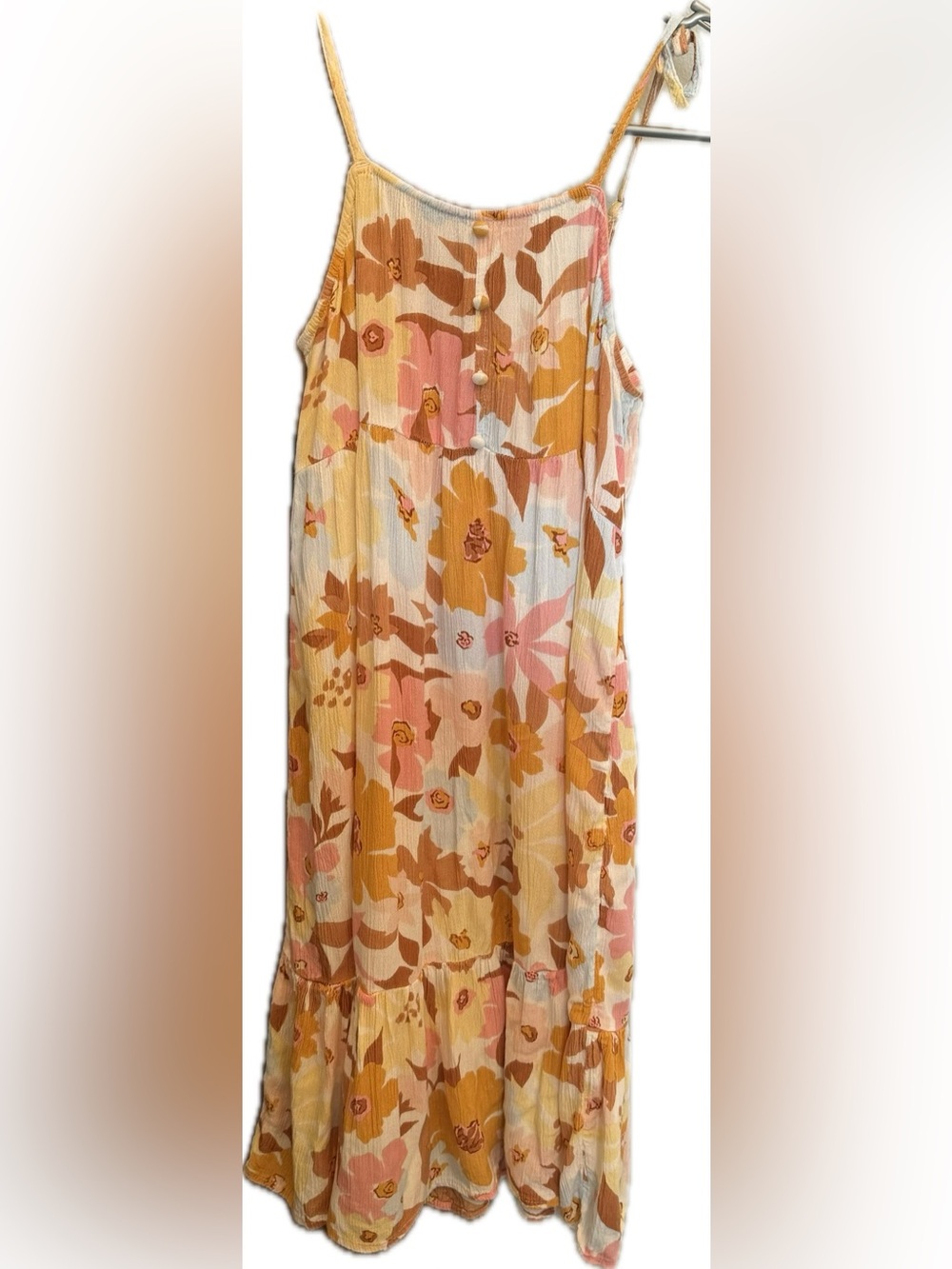 Billabong Floral Slip Dress in Pink & Mustard